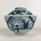 Antique C1824 Japanese Koimari Lidded Teacup Yunomi Blue White PP973