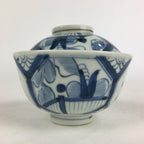Antique C1824 Japanese Koimari Lidded Teacup Yunomi Blue White PP973