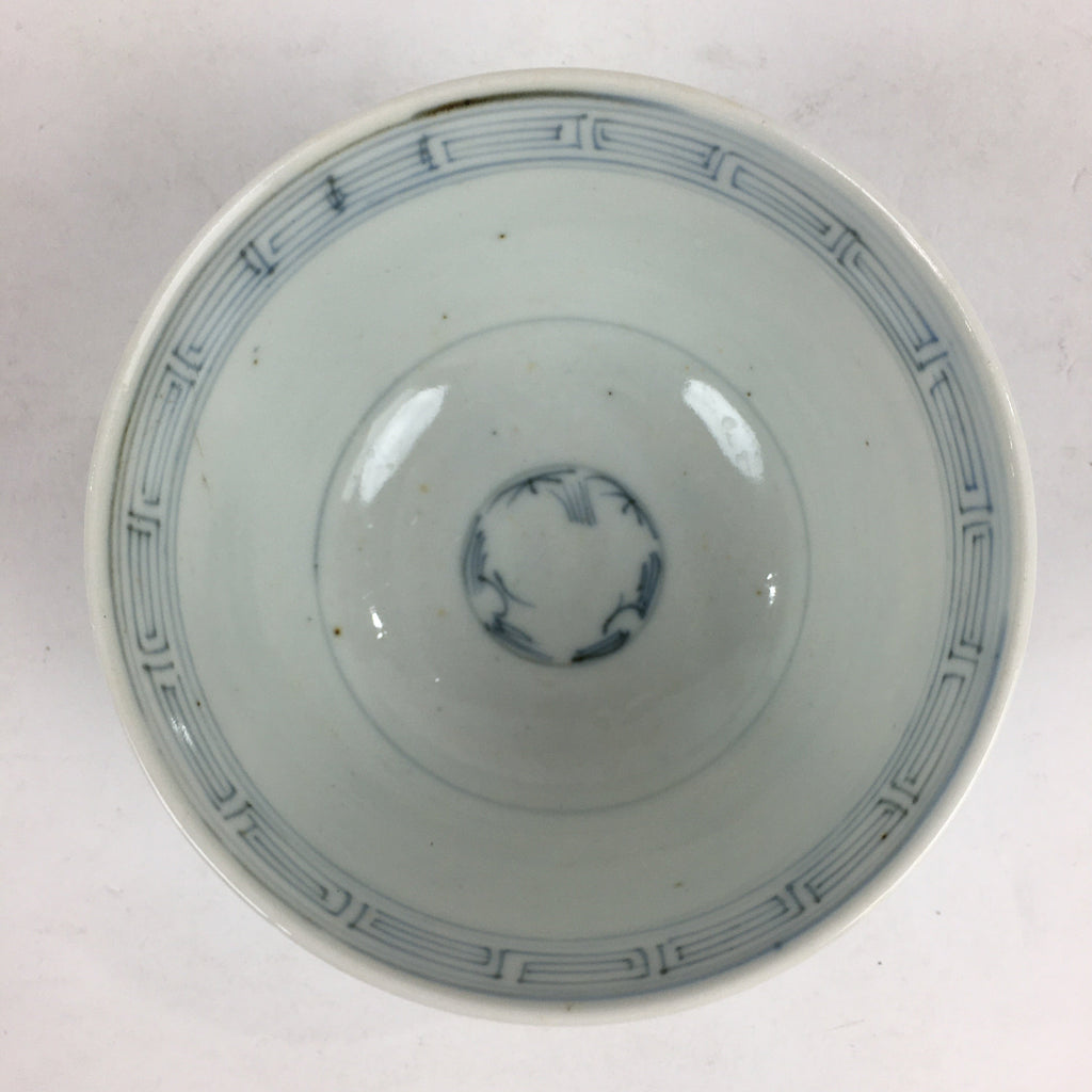 Antique C1824 Japanese Koimari Lidded Teacup Yunomi Blue White PP973