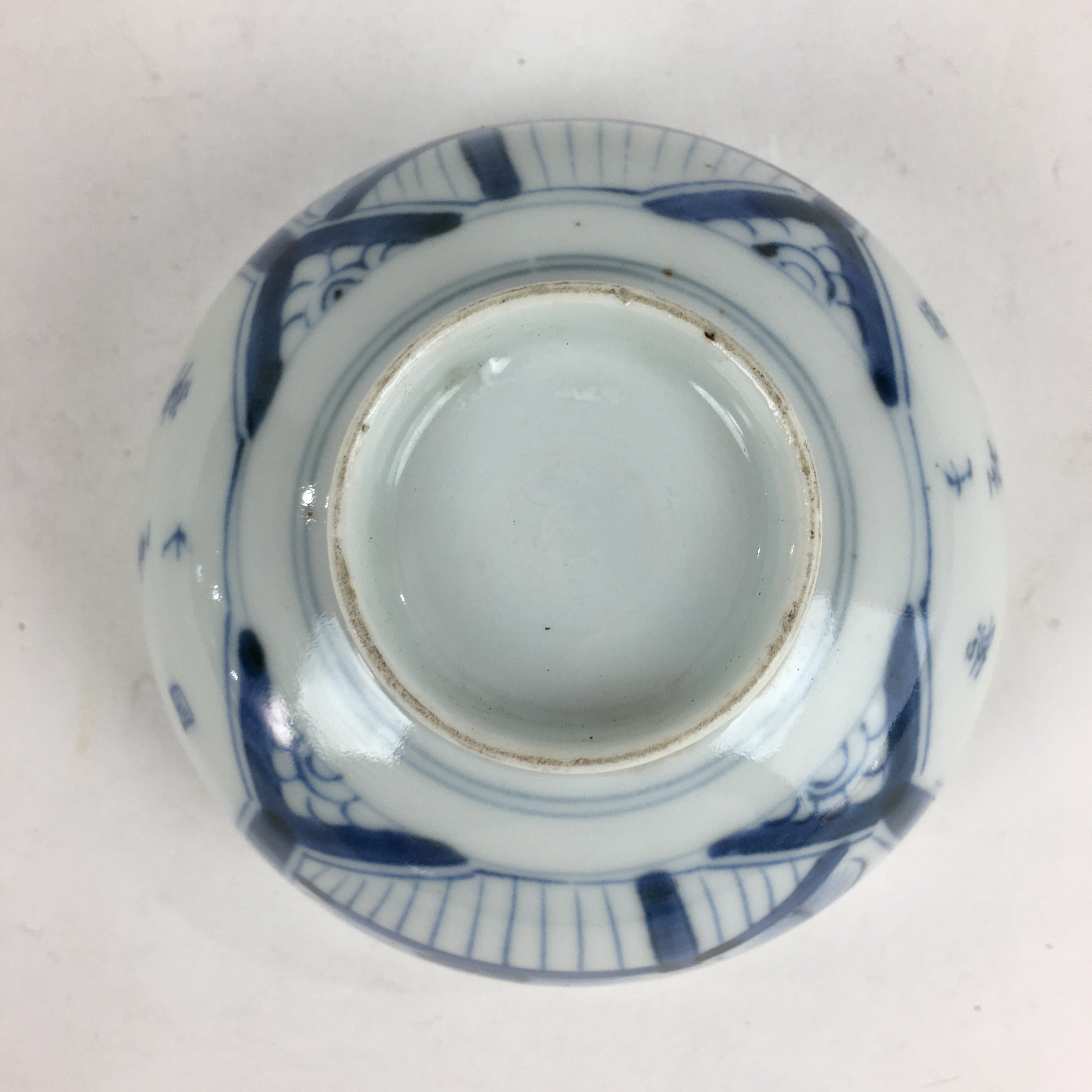 Antique C1824 Japanese Koimari Lidded Teacup Yunomi Blue White PP973