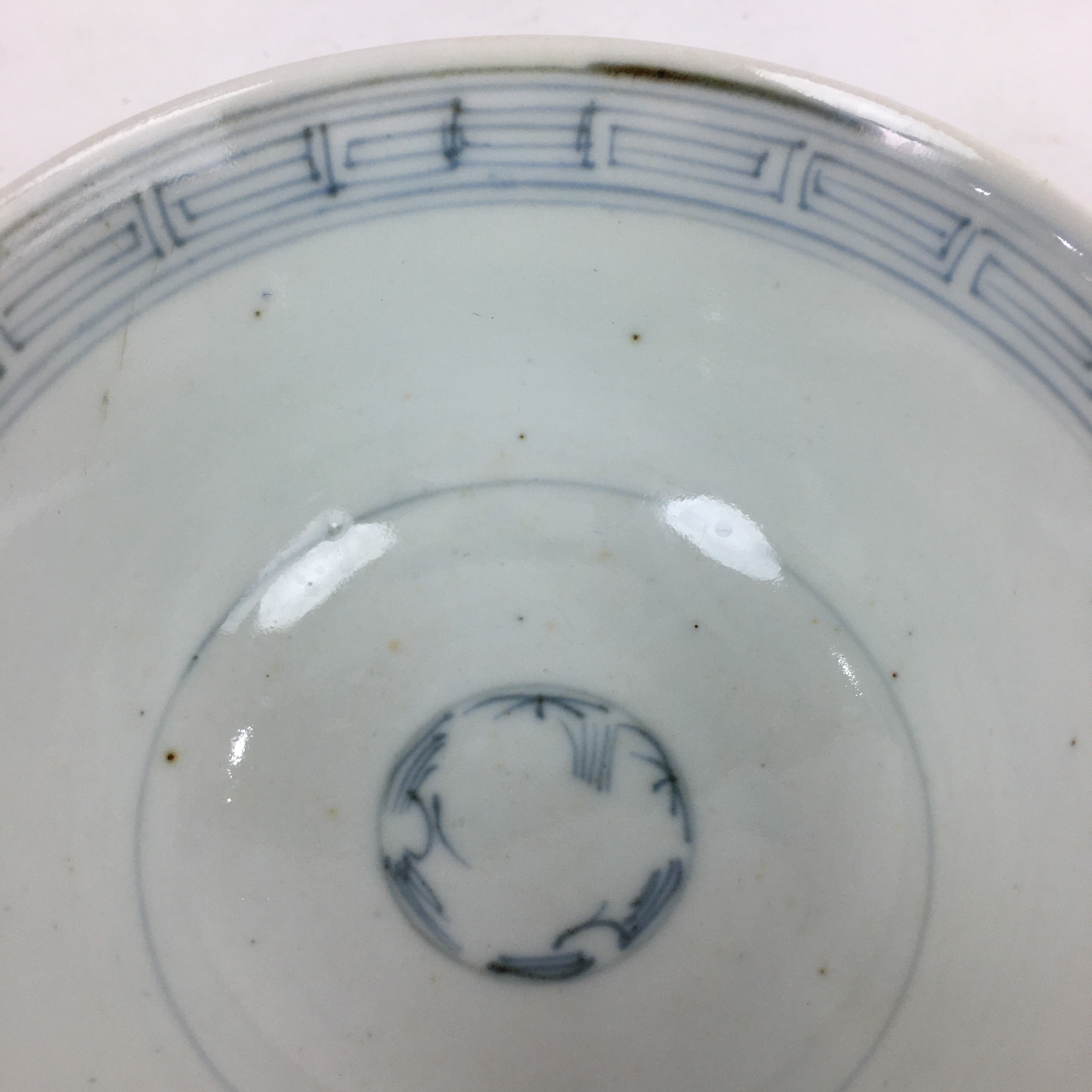 Antique C1824 Japanese Koimari Lidded Teacup Yunomi Blue White PP973