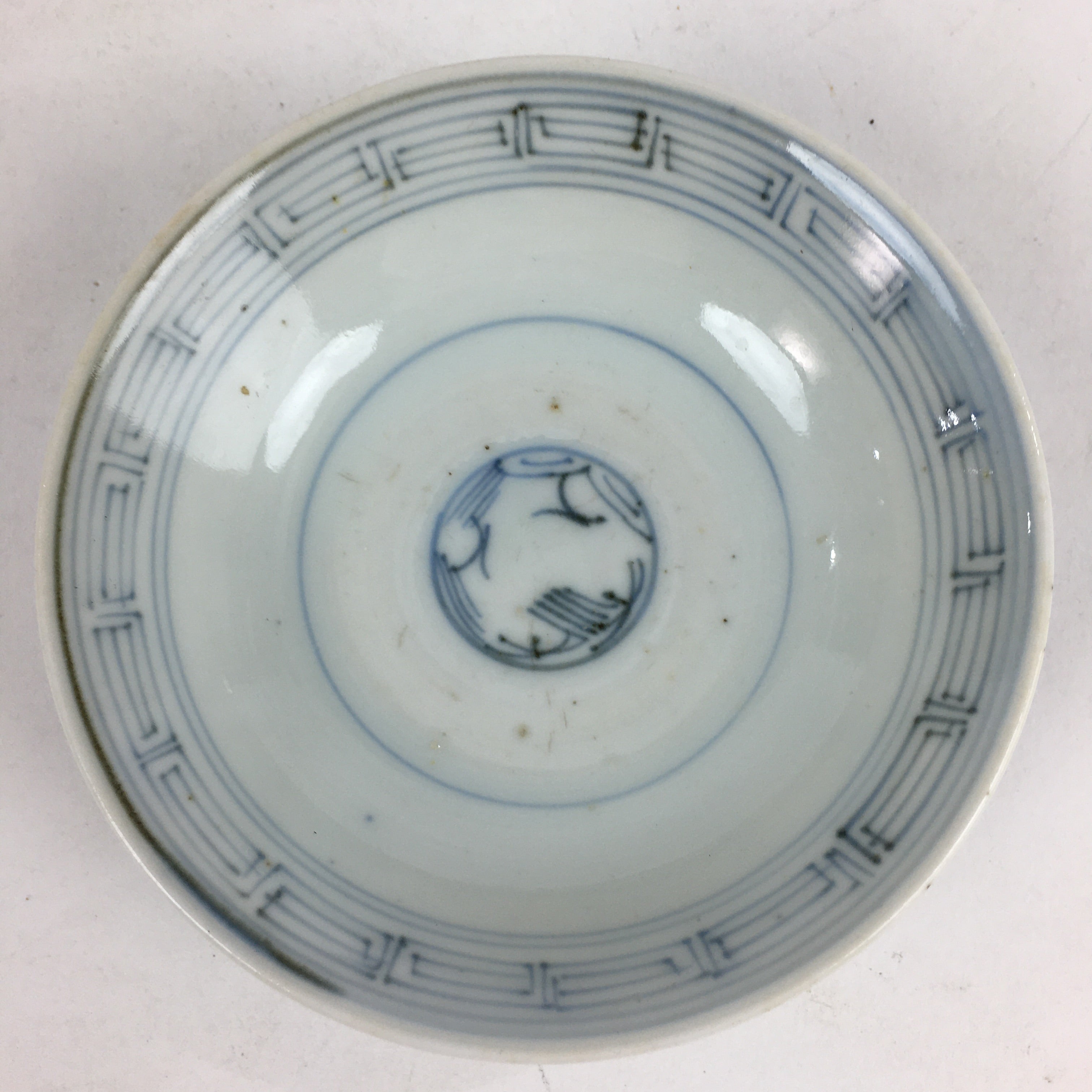 Antique C1824 Japanese Koimari Lidded Teacup Yunomi Blue White PP974