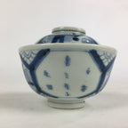 Antique C1824 Japanese Koimari Lidded Teacup Yunomi Blue White PP974