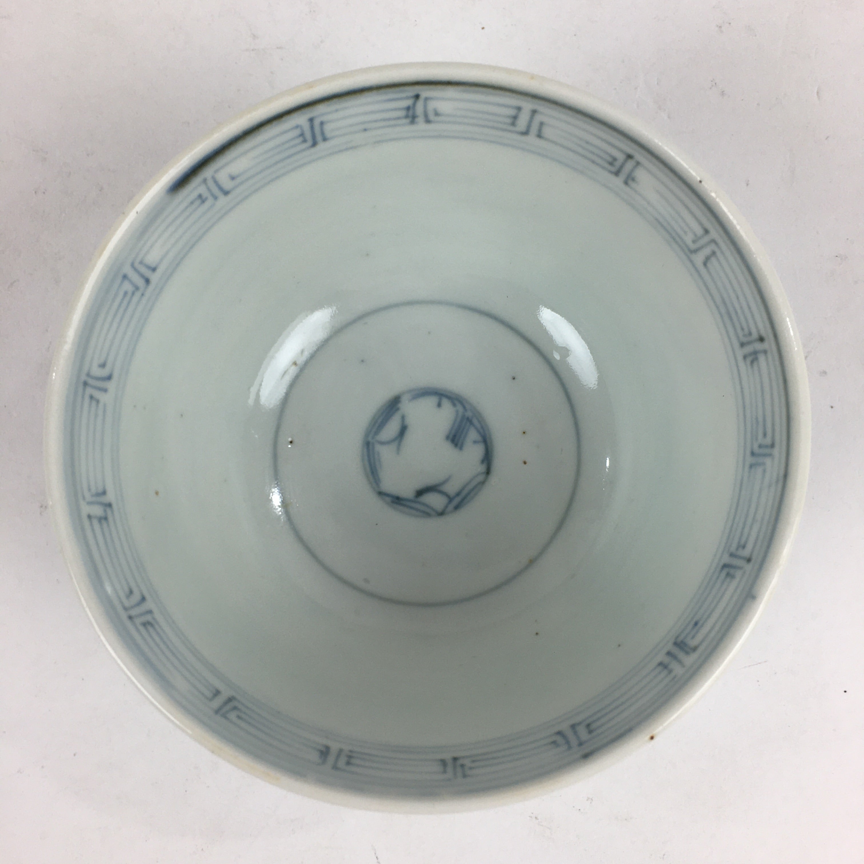 Antique C1824 Japanese Koimari Lidded Teacup Yunomi Blue White PP974