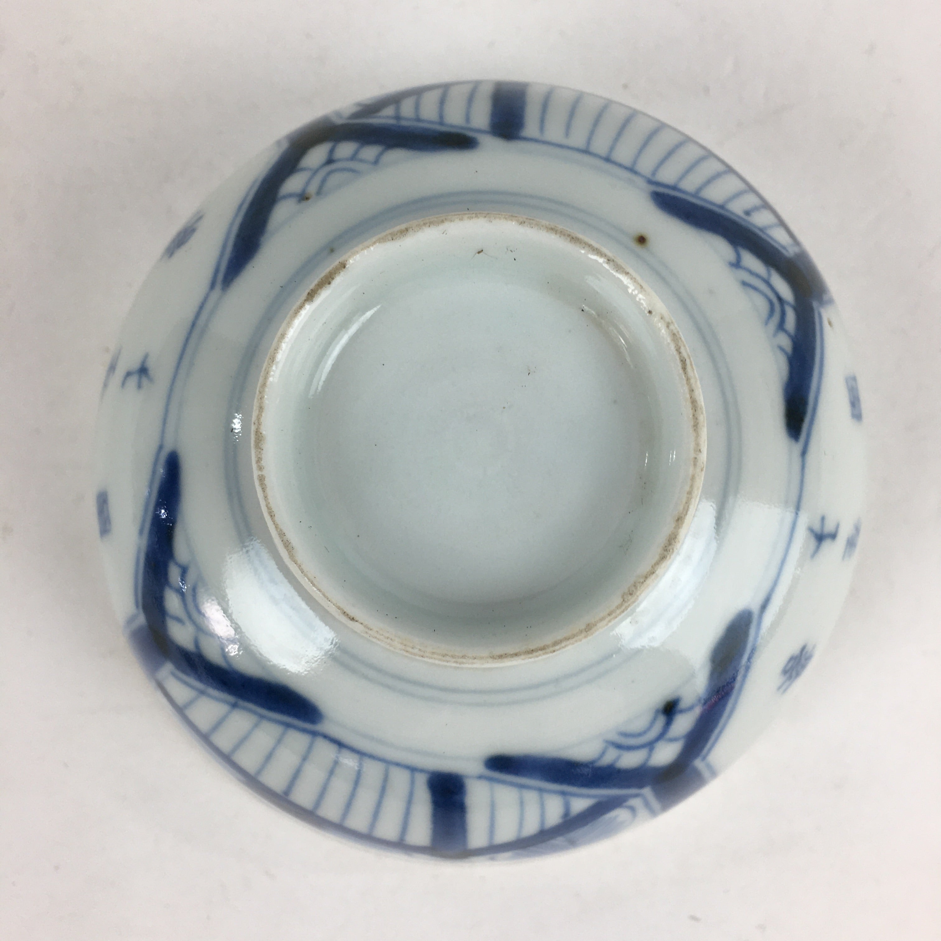 Antique C1824 Japanese Koimari Lidded Teacup Yunomi Blue White PP974