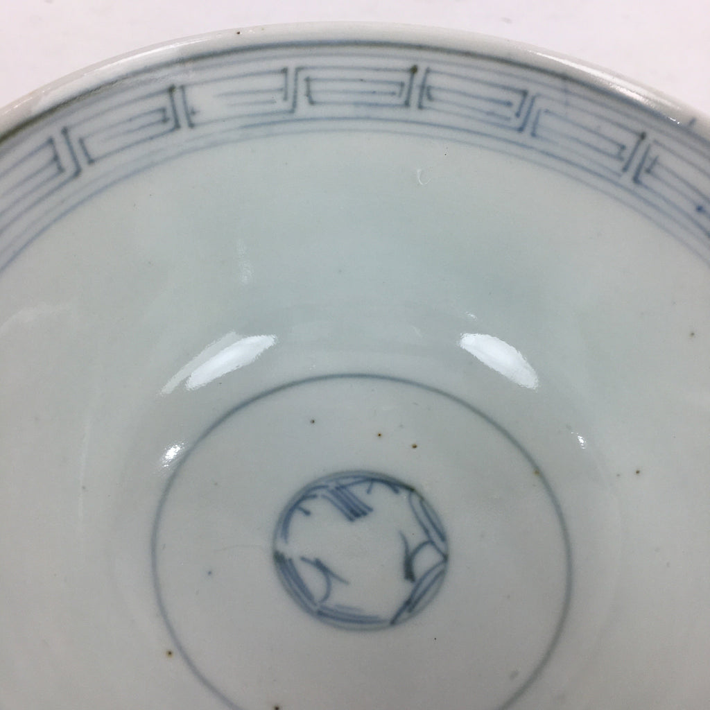 Antique C1824 Japanese Koimari Lidded Teacup Yunomi Blue White PP974