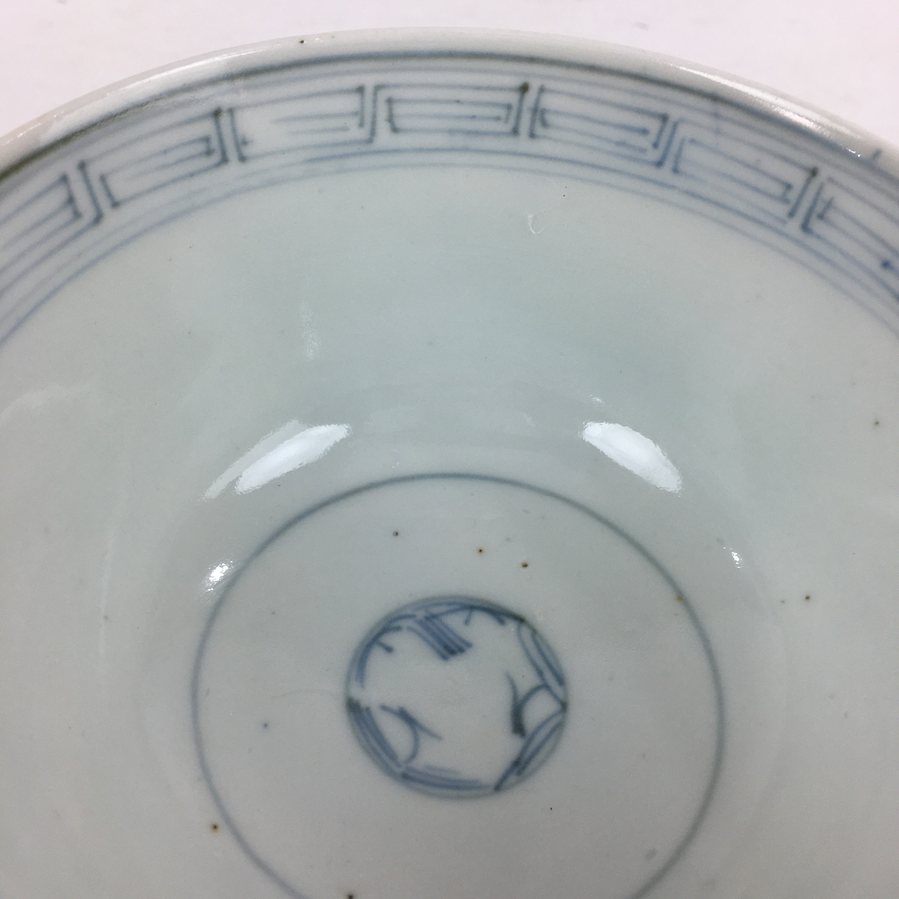 Antique C1824 Japanese Koimari Lidded Teacup Yunomi Blue White PP974