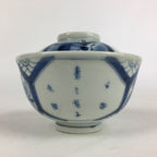 Antique C1824 Japanese Koimari Lidded Teacup Yunomi Blue White PP975