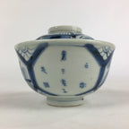 Antique C1824 Japanese Koimari Lidded Teacup Yunomi Blue White PP975