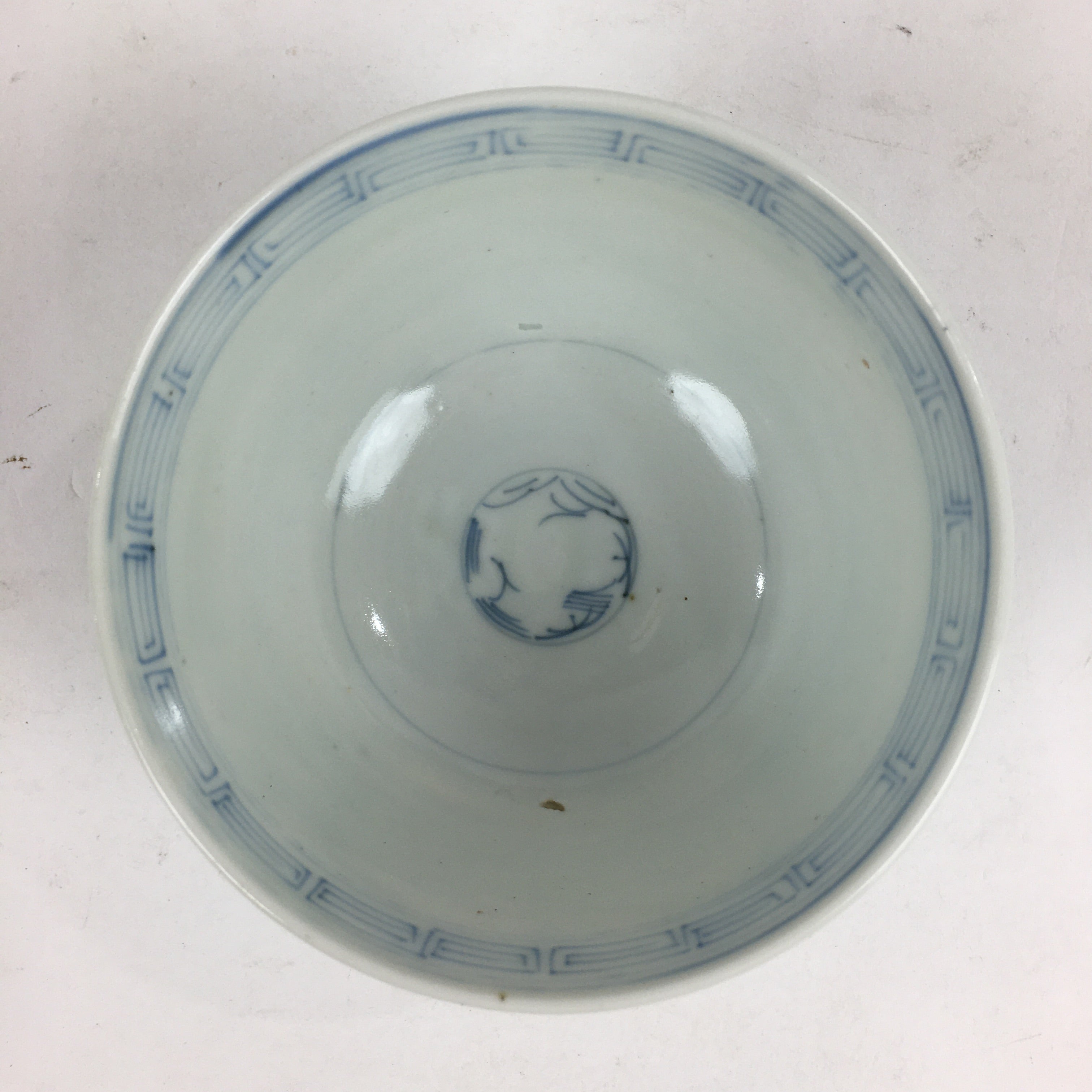 Antique C1824 Japanese Koimari Lidded Teacup Yunomi Blue White PP975