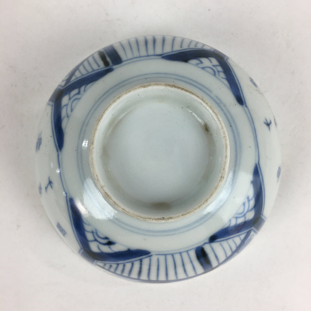 Antique C1824 Japanese Koimari Lidded Teacup Yunomi Blue White PP975