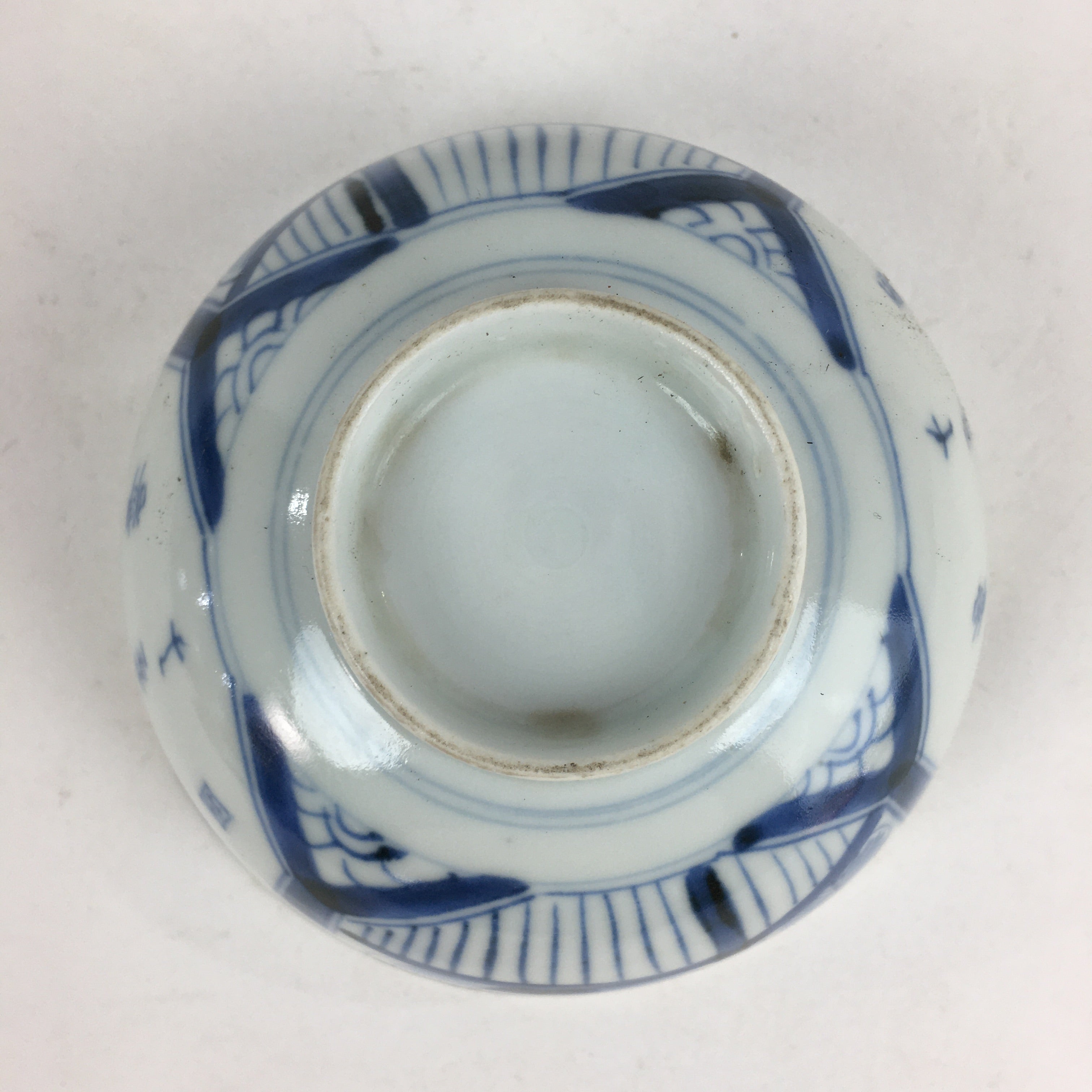 Antique C1824 Japanese Koimari Lidded Teacup Yunomi Blue White PP975