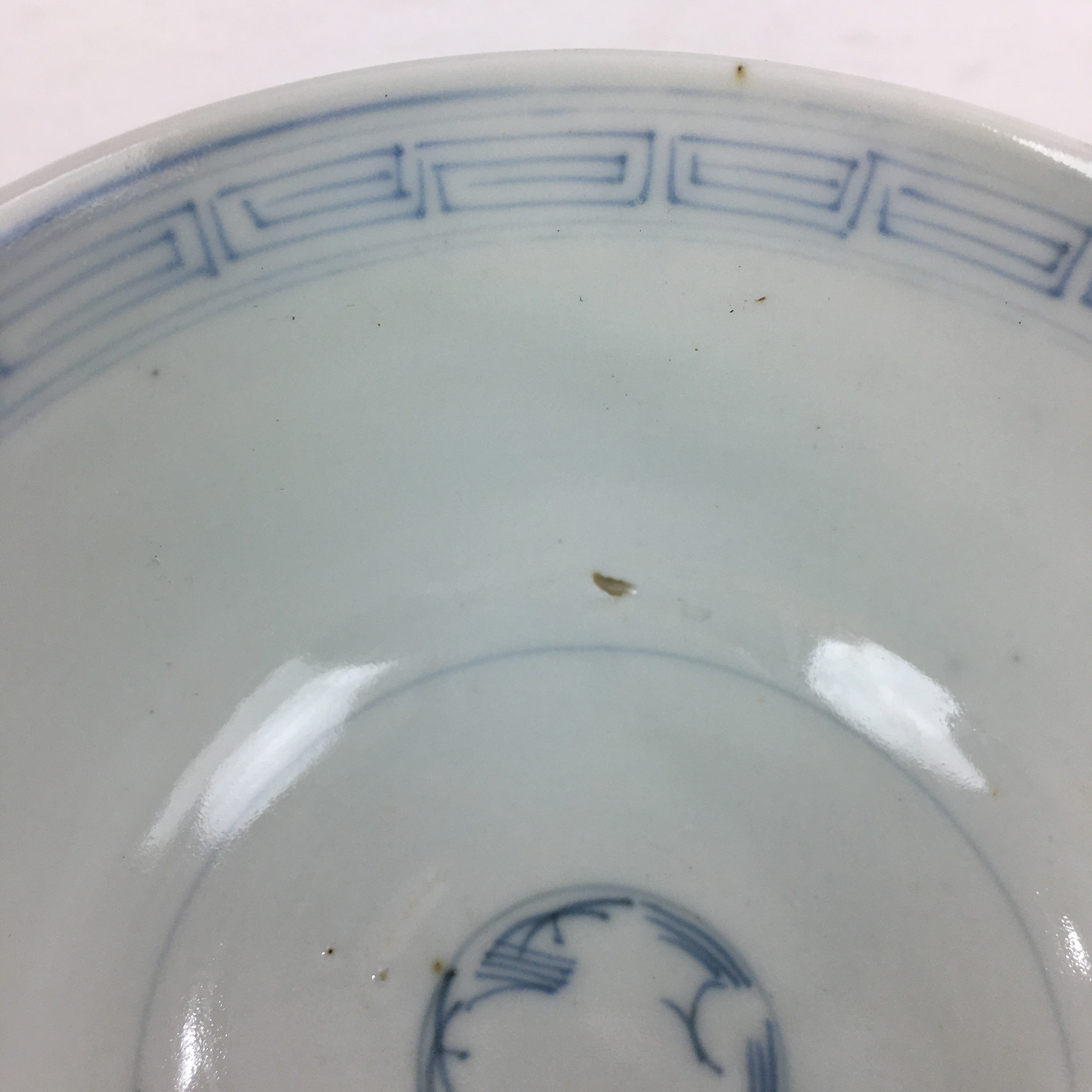 Antique C1824 Japanese Koimari Lidded Teacup Yunomi Blue White PP975