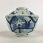 Antique C1824 Japanese Koimari Lidded Teacup Yunomi Blue White PP976