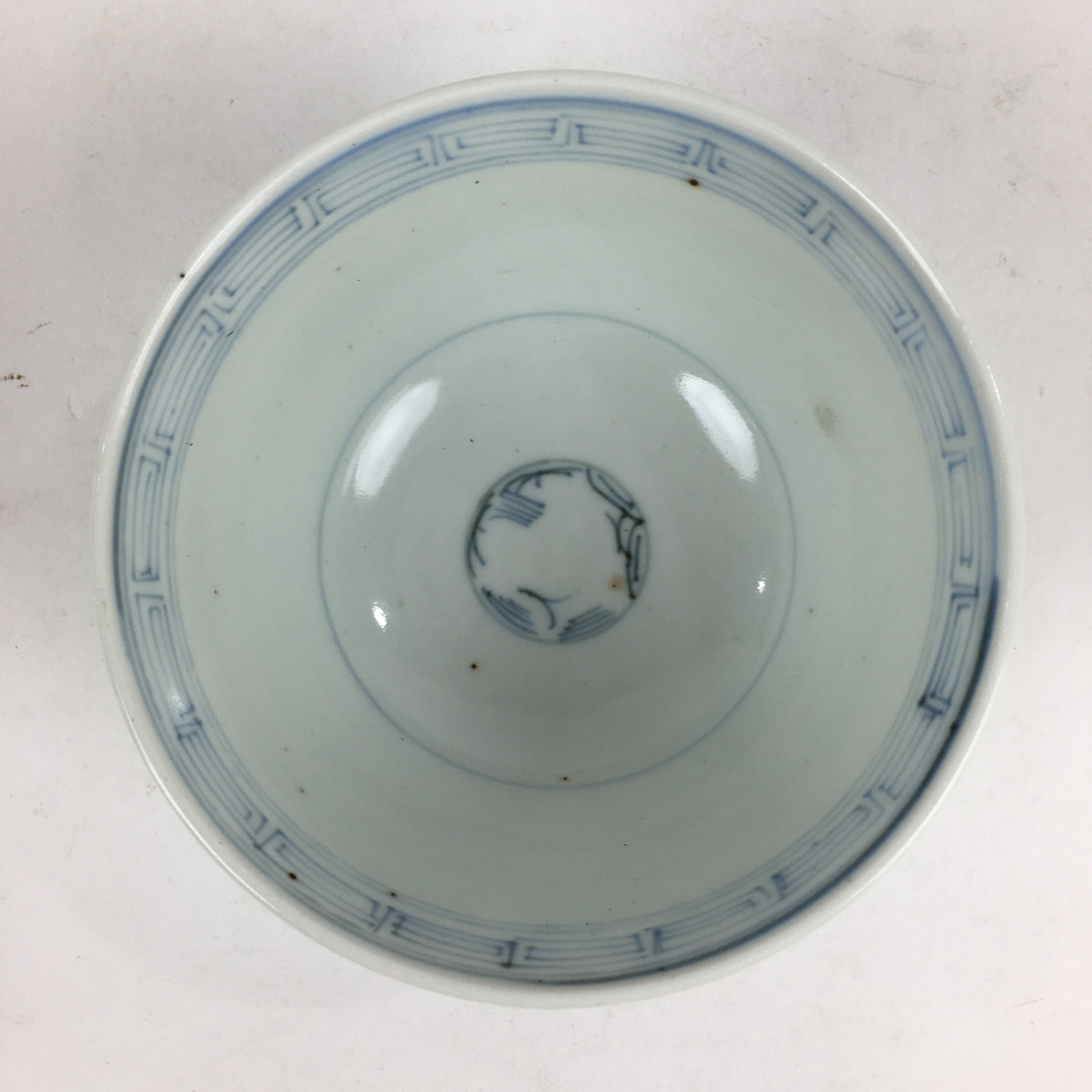 Antique C1824 Japanese Koimari Lidded Teacup Yunomi Blue White PP976