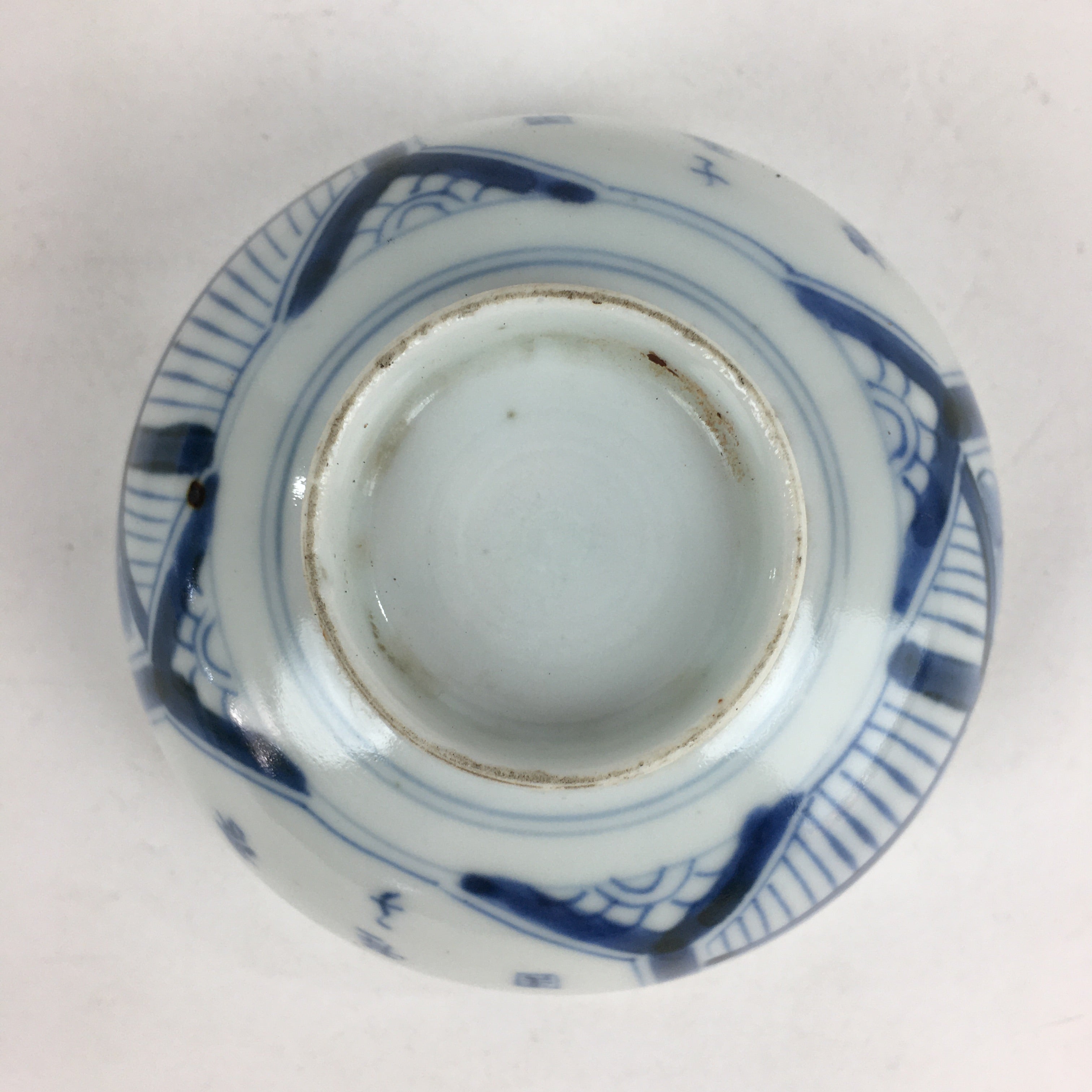 Antique C1824 Japanese Koimari Lidded Teacup Yunomi Blue White PP976