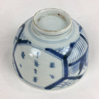 Antique C1824 Japanese Koimari Lidded Teacup Yunomi Blue White PP976