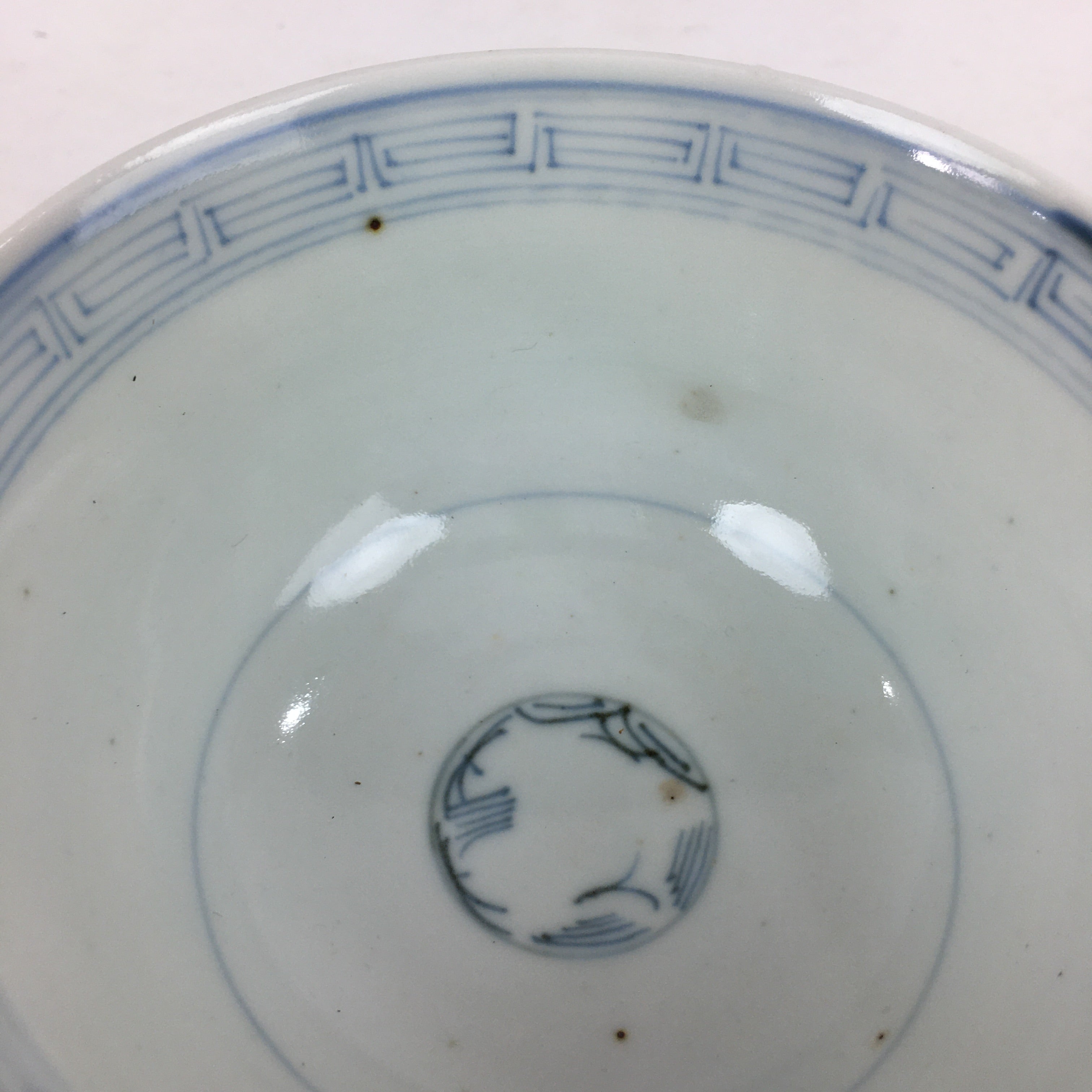 Antique C1824 Japanese Koimari Lidded Teacup Yunomi Blue White PP976