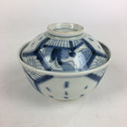 Antique C1824 Japanese Koimari Lidded Teacup Yunomi Blue White PP976