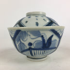 Antique C1824 Japanese Koimari Lidded Teacup Yunomi Blue White PP977
