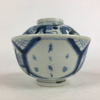 Antique C1824 Japanese Koimari Lidded Teacup Yunomi Blue White PP977
