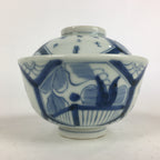 Antique C1824 Japanese Koimari Lidded Teacup Yunomi Blue White PP977
