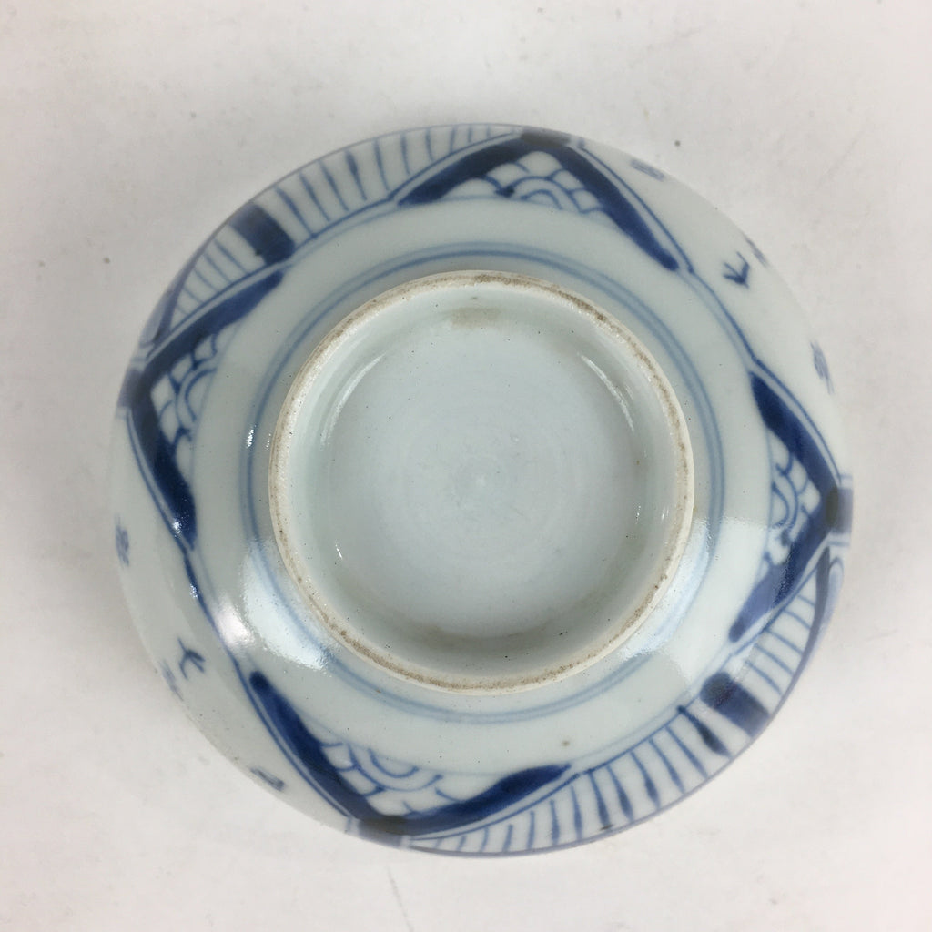 Antique C1824 Japanese Koimari Lidded Teacup Yunomi Blue White PP977