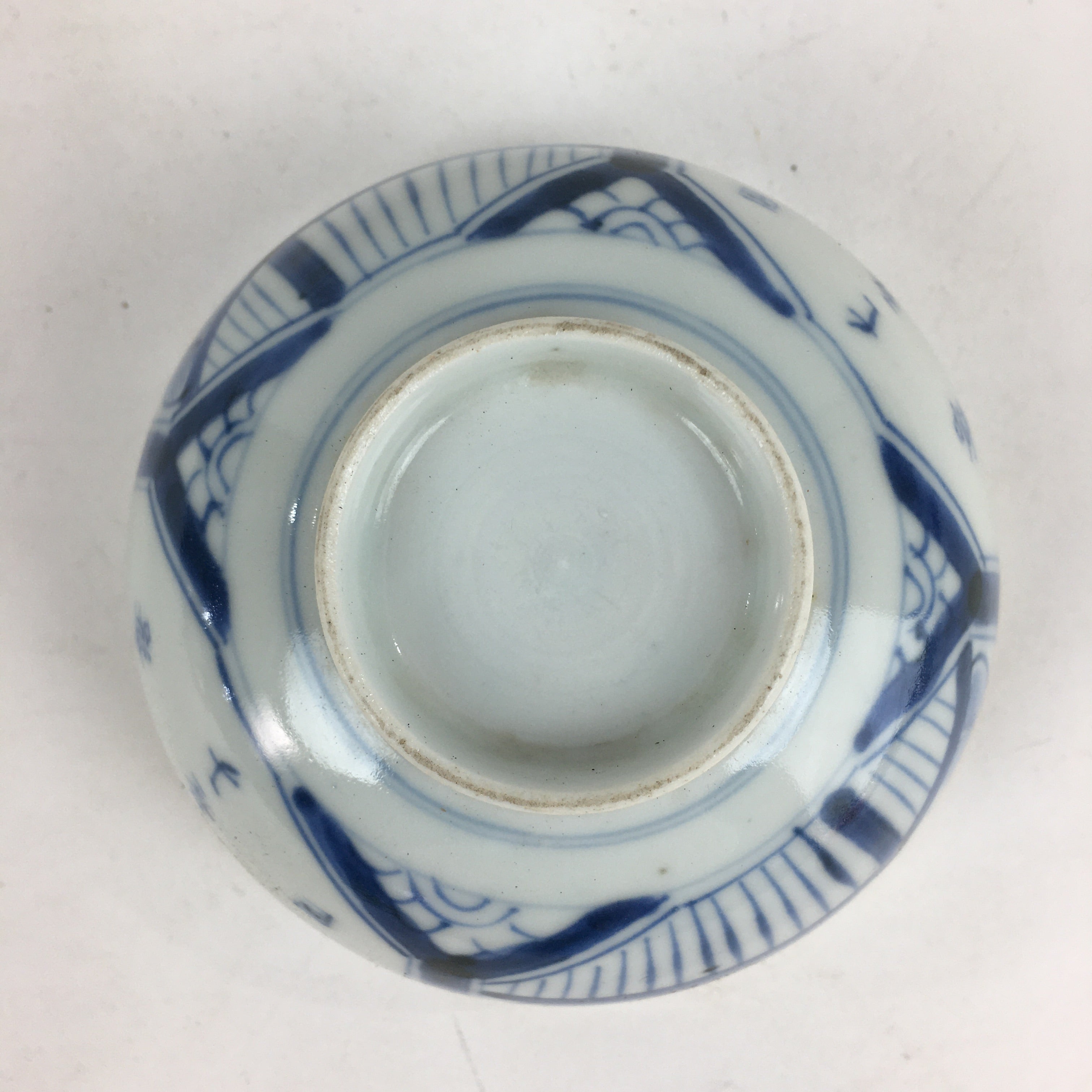 Antique C1824 Japanese Koimari Lidded Teacup Yunomi Blue White PP977