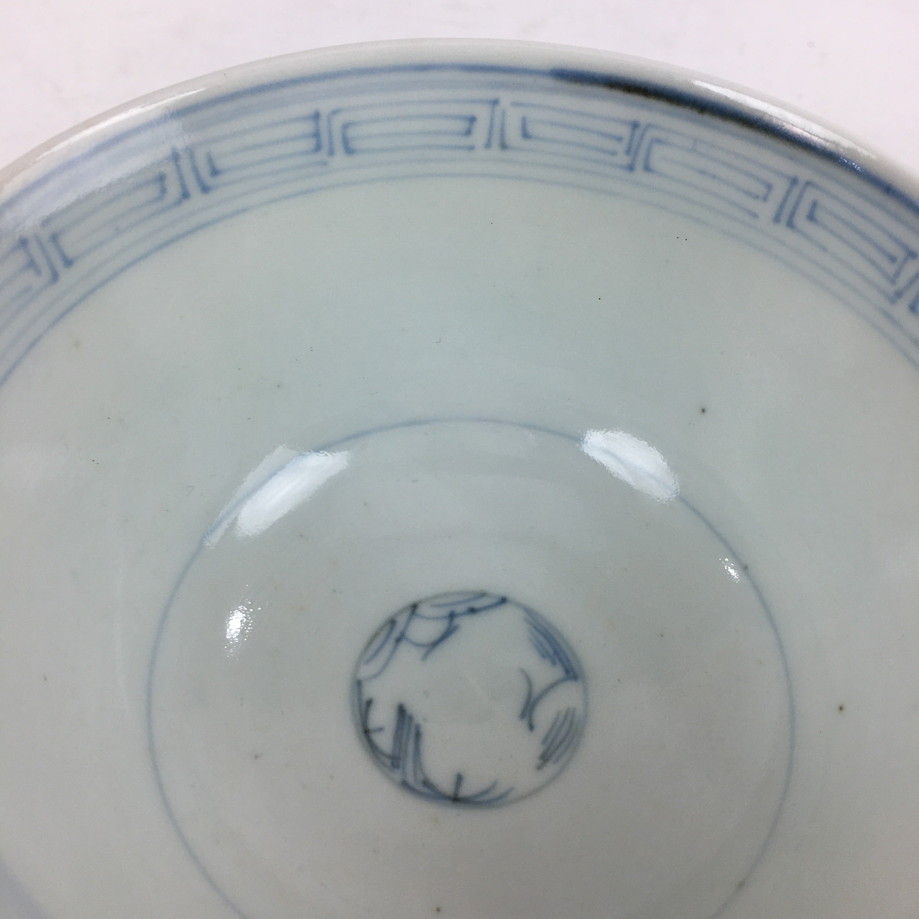 Antique C1824 Japanese Koimari Lidded Teacup Yunomi Blue White PP977