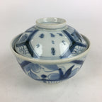 Antique C1824 Japanese Koimari Lidded Teacup Yunomi Blue White PP977