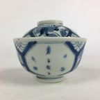 Antique C1824 Japanese Koimari Lidded Teacup Yunomi Blue White PP978