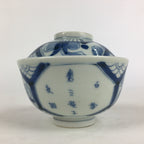 Antique C1824 Japanese Koimari Lidded Teacup Yunomi Blue White PP978
