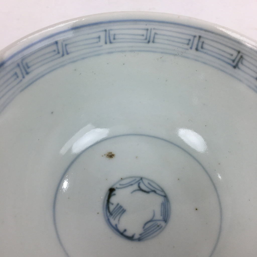 Antique C1824 Japanese Koimari Lidded Teacup Yunomi Blue White PP978