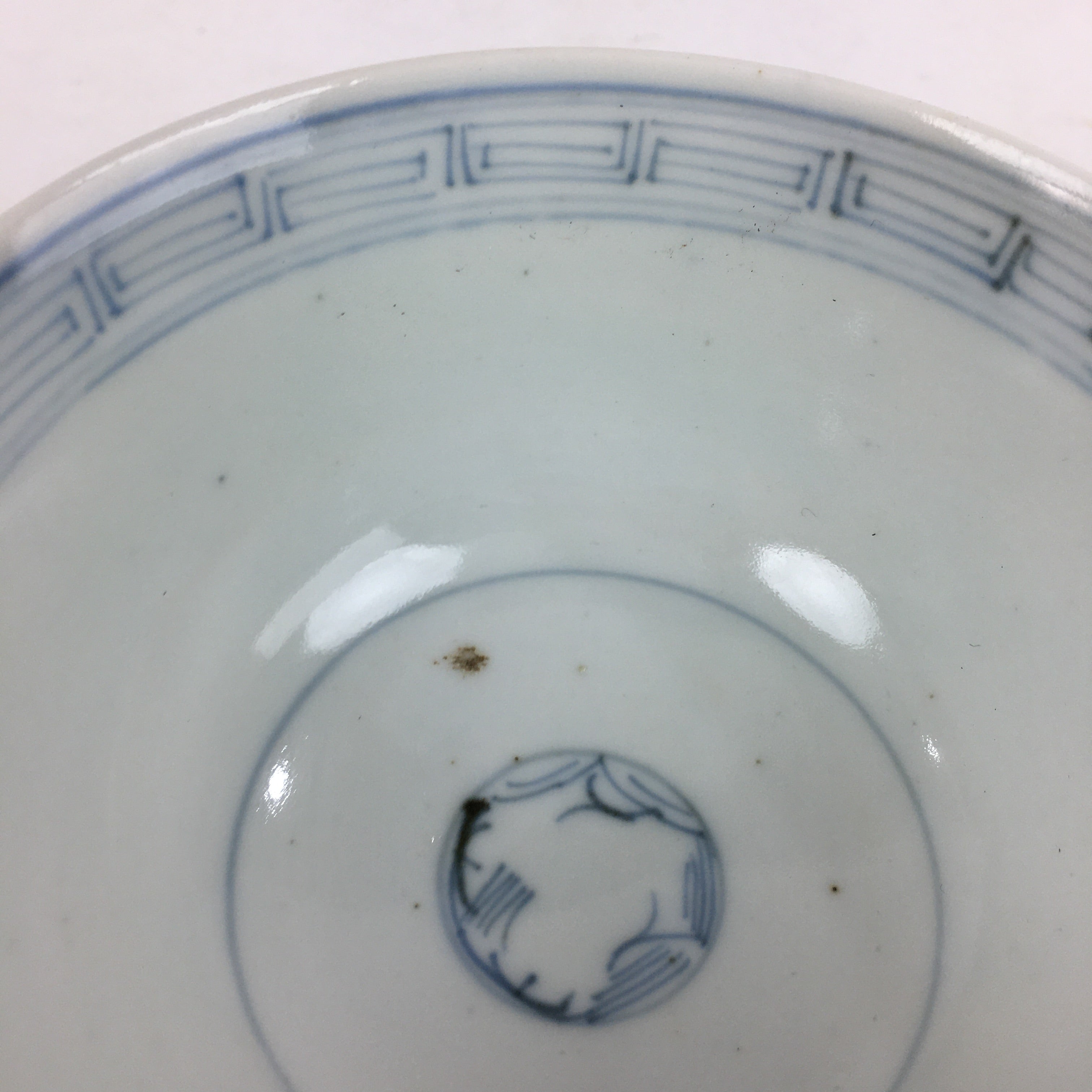 Antique C1824 Japanese Koimari Lidded Teacup Yunomi Blue White PP978