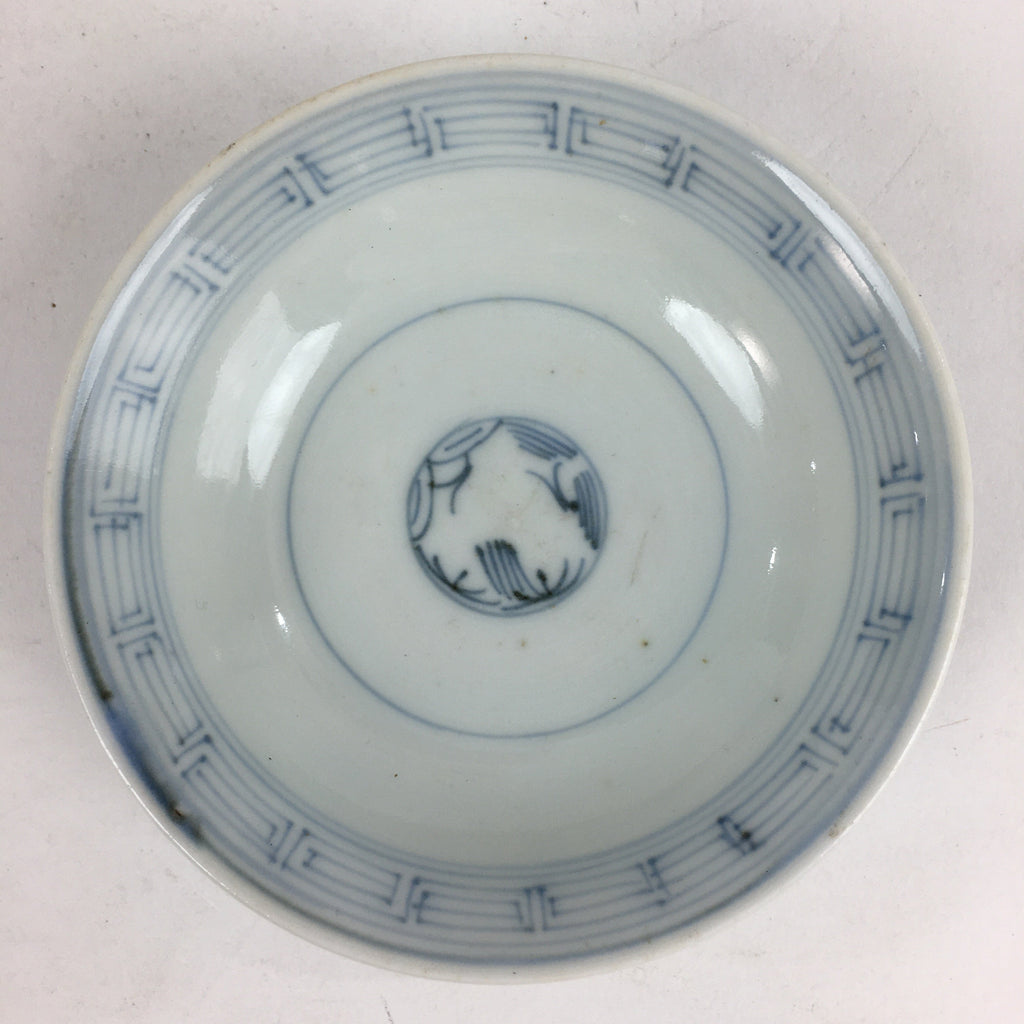 Antique C1824 Japanese Koimari Lidded Teacup Yunomi Blue White PP979