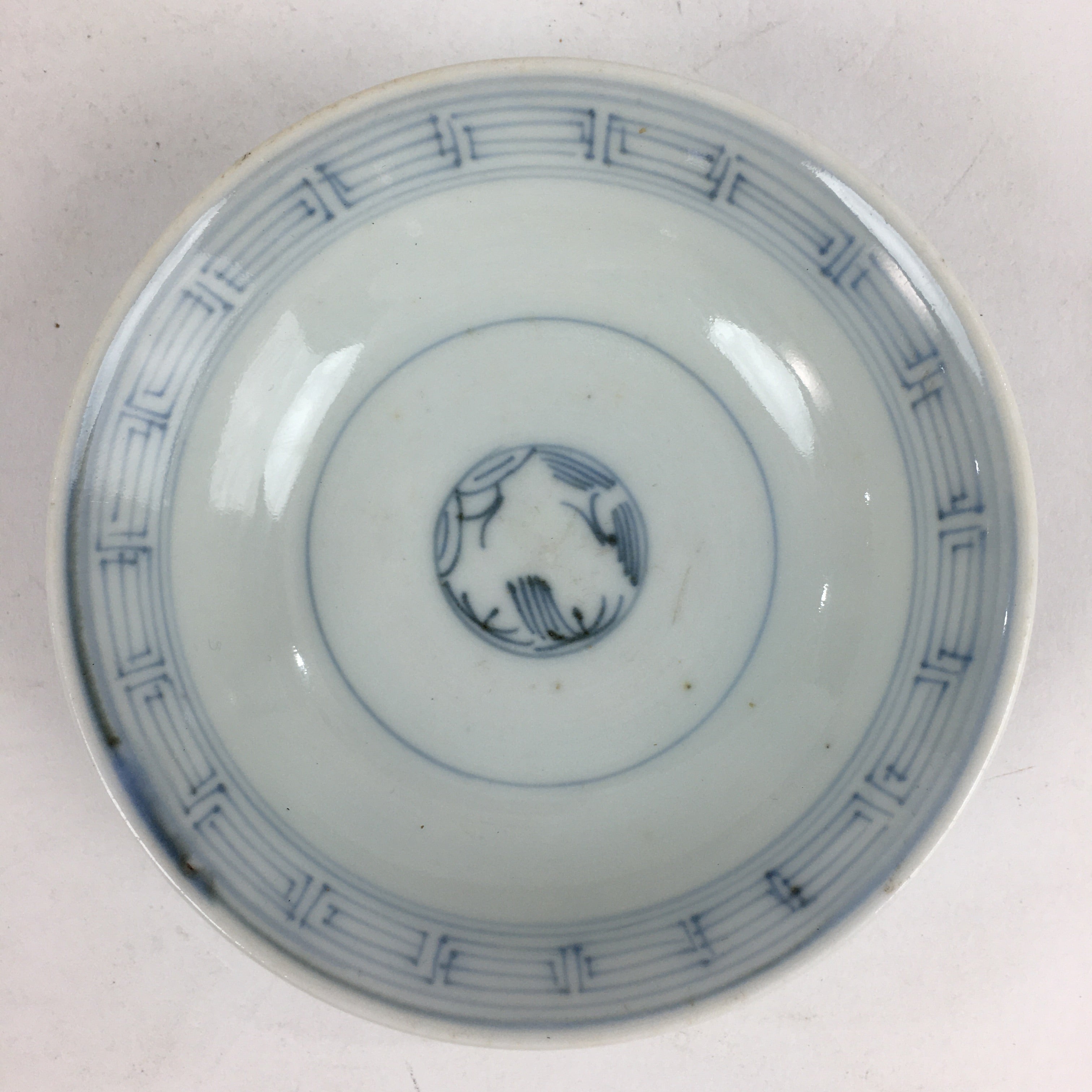 Antique C1824 Japanese Koimari Lidded Teacup Yunomi Blue White PP979