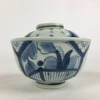 Antique C1824 Japanese Koimari Lidded Teacup Yunomi Blue White PP979