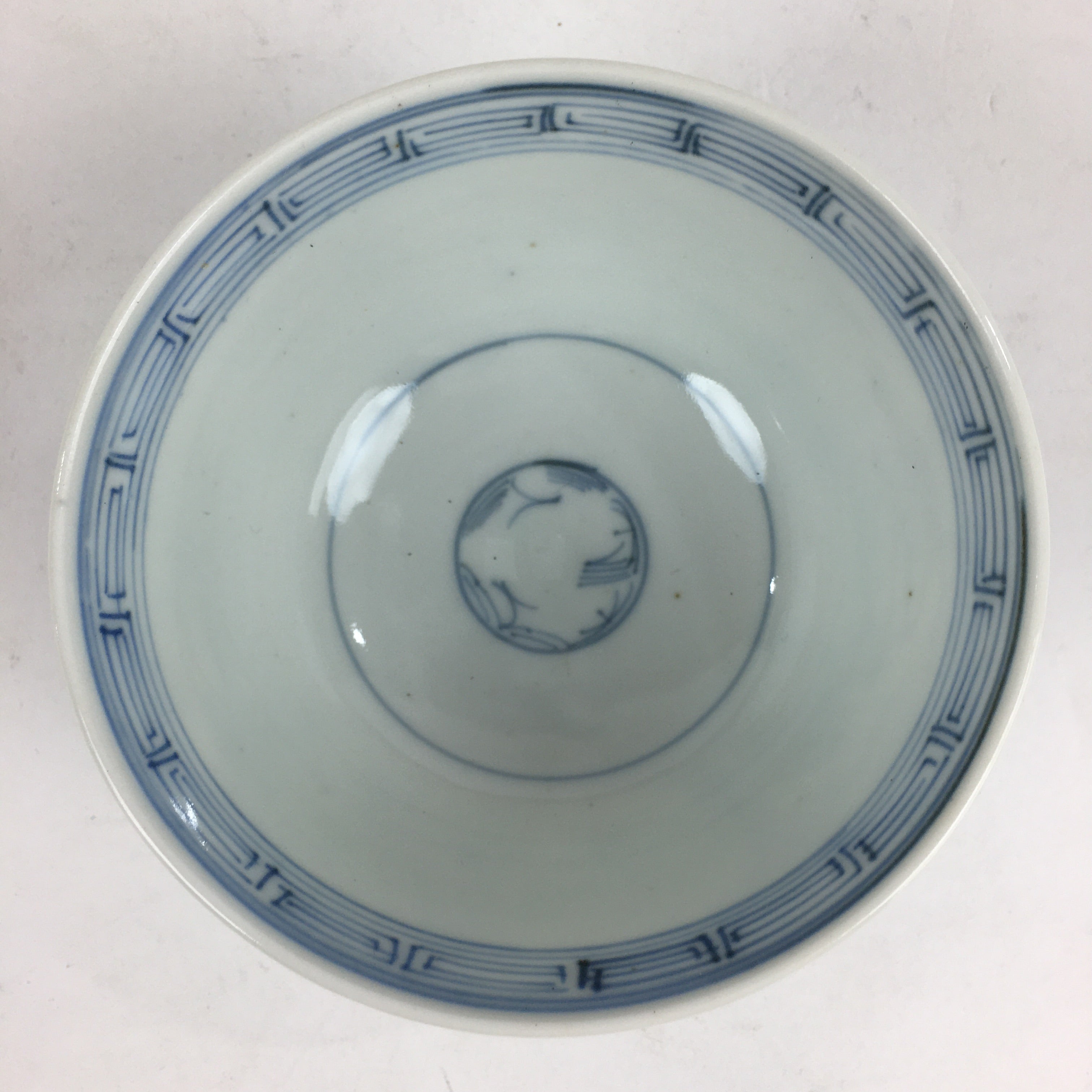 Antique C1824 Japanese Koimari Lidded Teacup Yunomi Blue White PP979