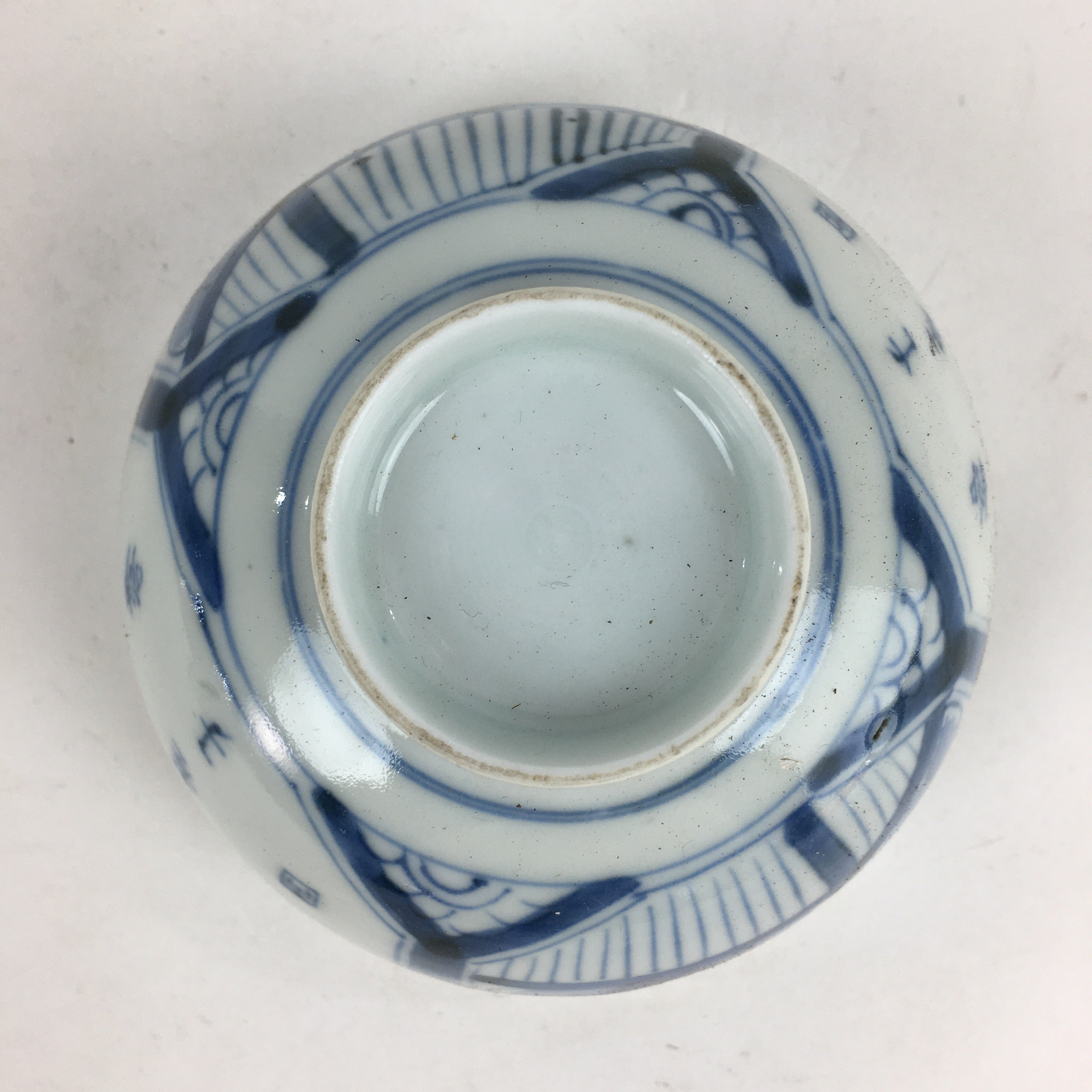 Antique C1824 Japanese Koimari Lidded Teacup Yunomi Blue White PP979