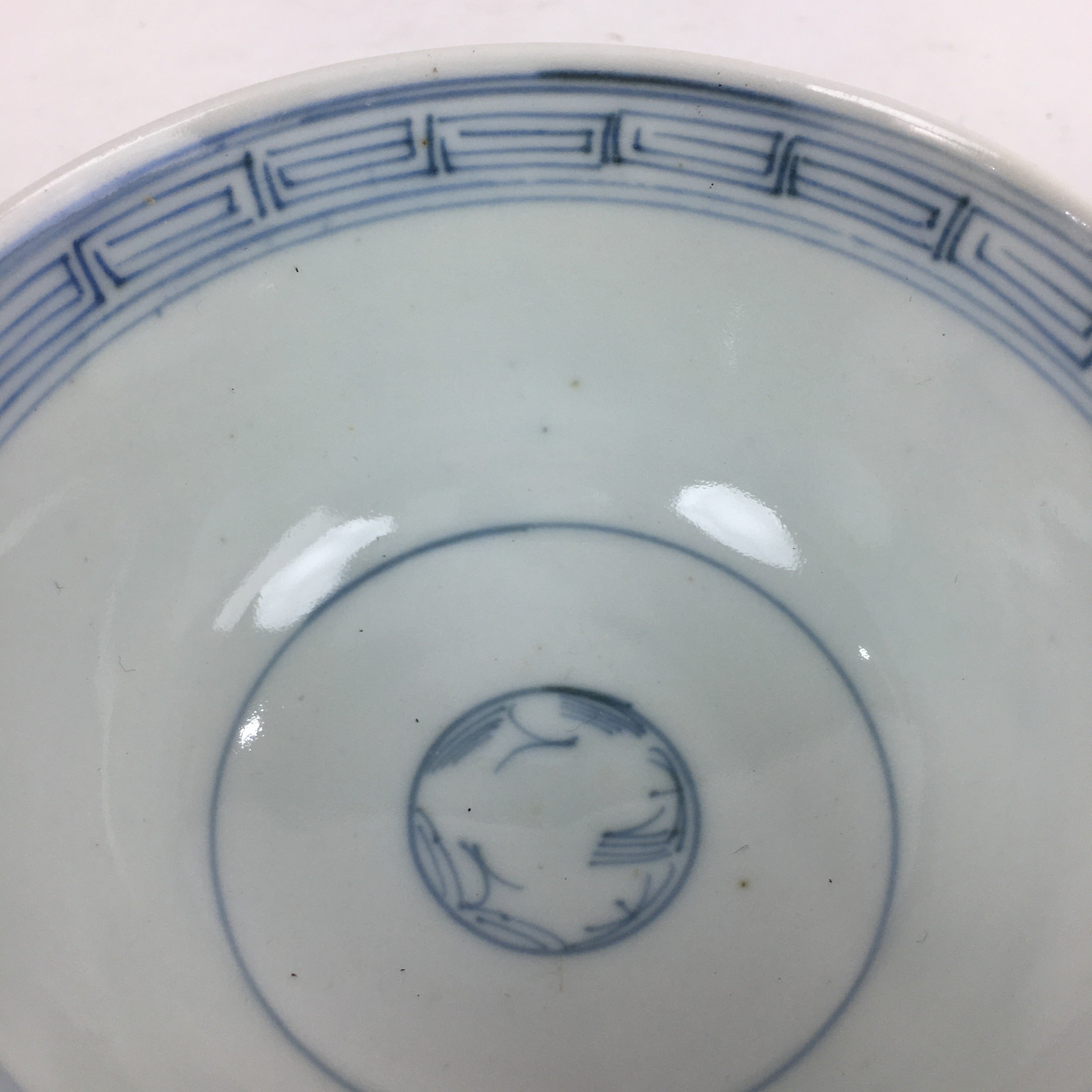 Antique C1824 Japanese Koimari Lidded Teacup Yunomi Blue White PP979