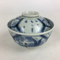 Antique C1824 Japanese Koimari Lidded Teacup Yunomi Blue White PP979