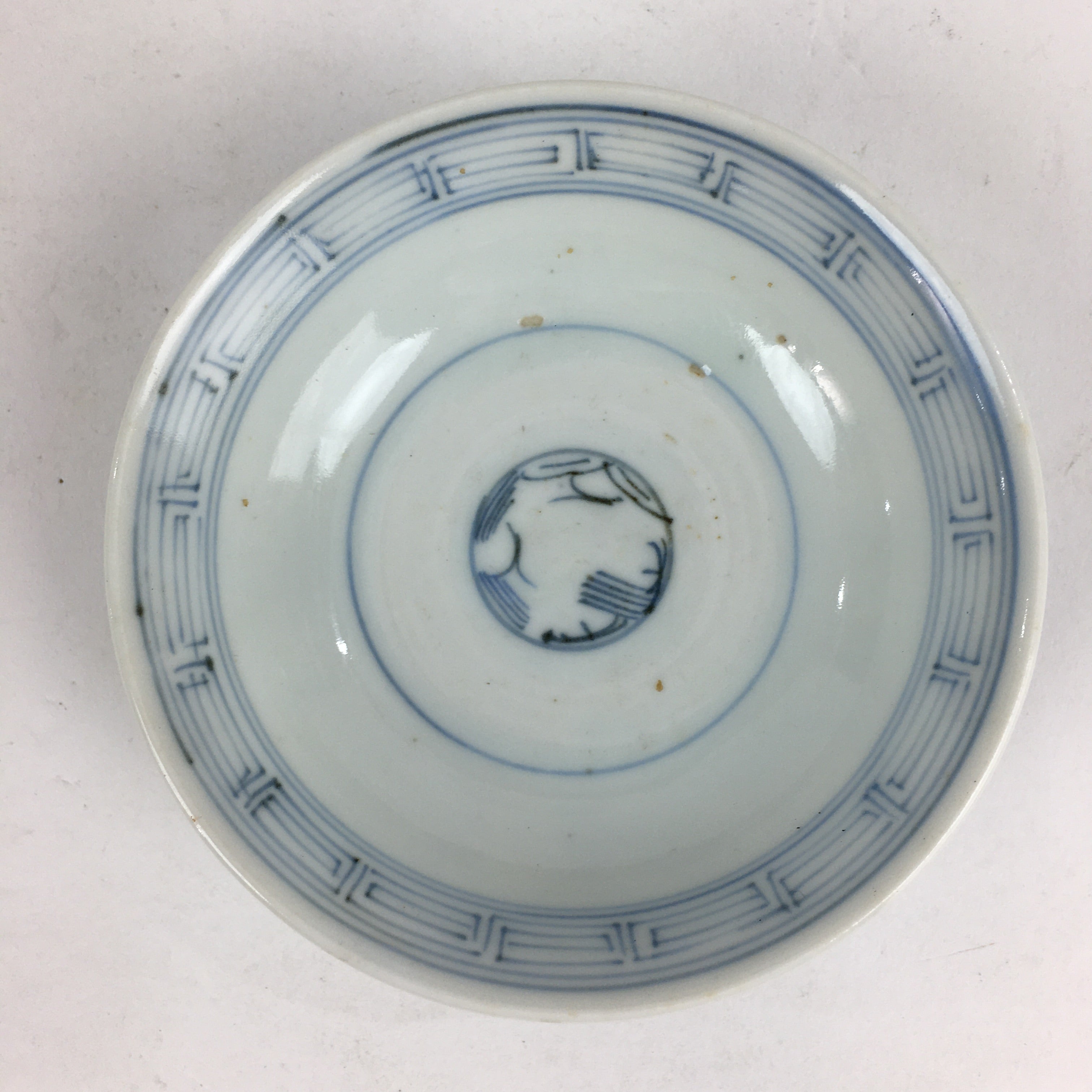 Antique C1824 Japanese Koimari Lidded Teacup Yunomi Blue White PP980