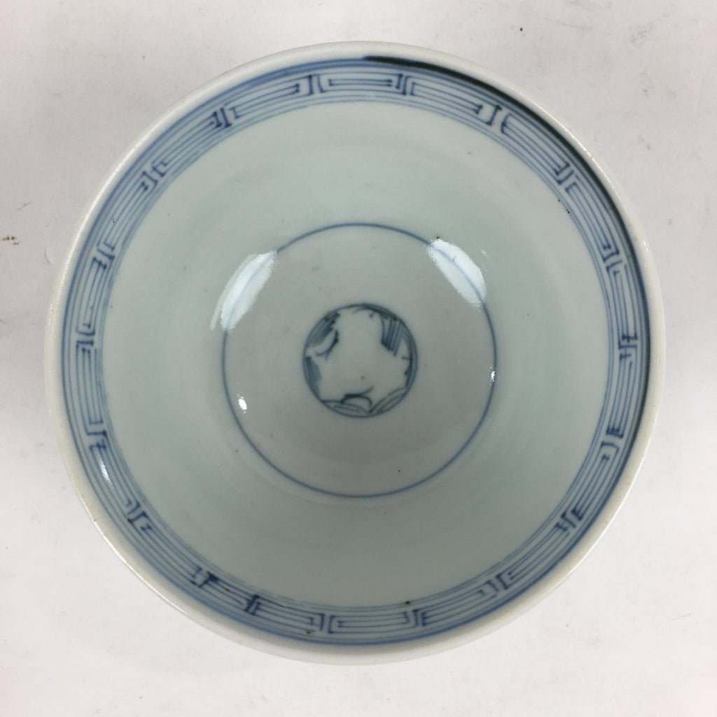 Antique C1824 Japanese Koimari Lidded Teacup Yunomi Blue White PP980