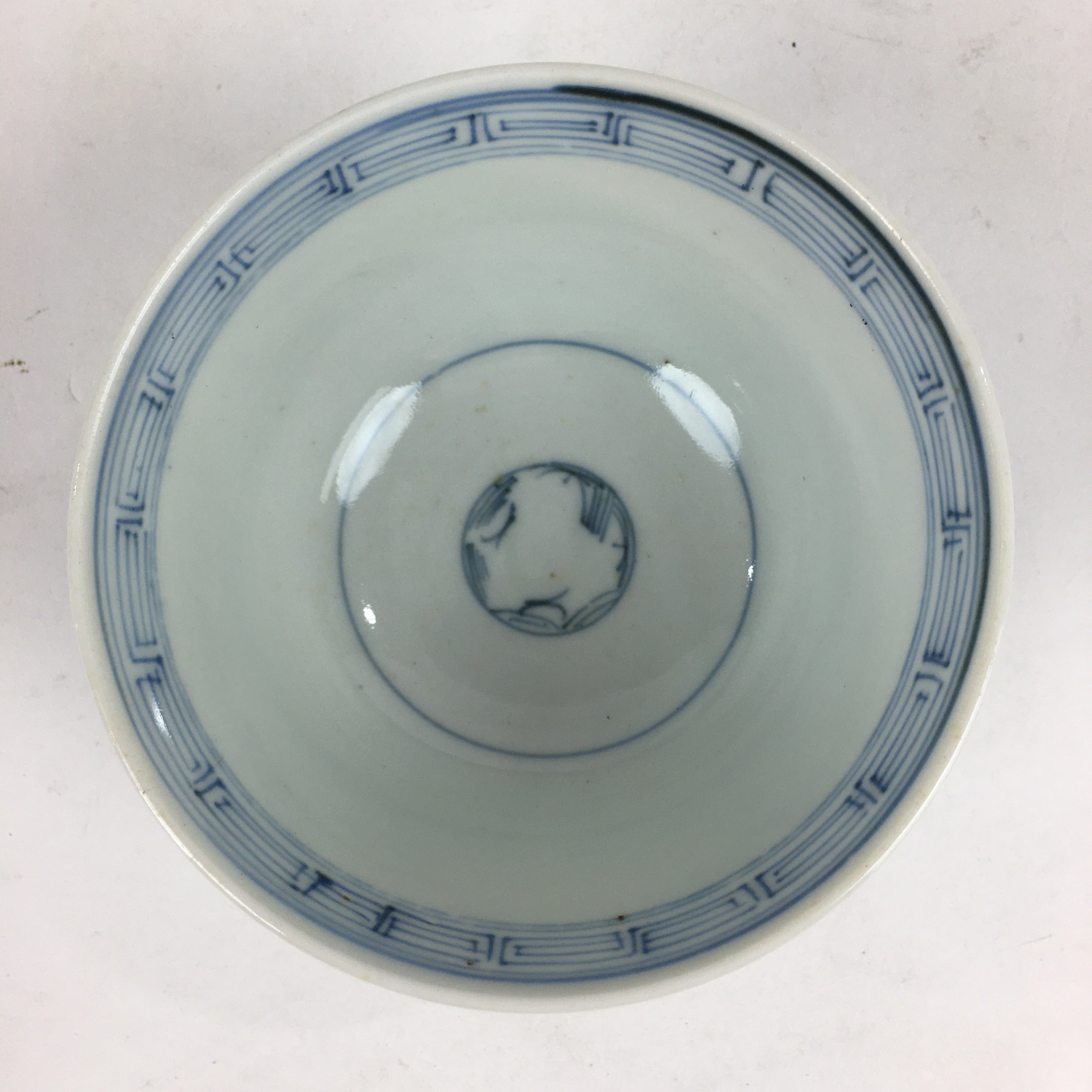 Antique C1824 Japanese Koimari Lidded Teacup Yunomi Blue White PP980