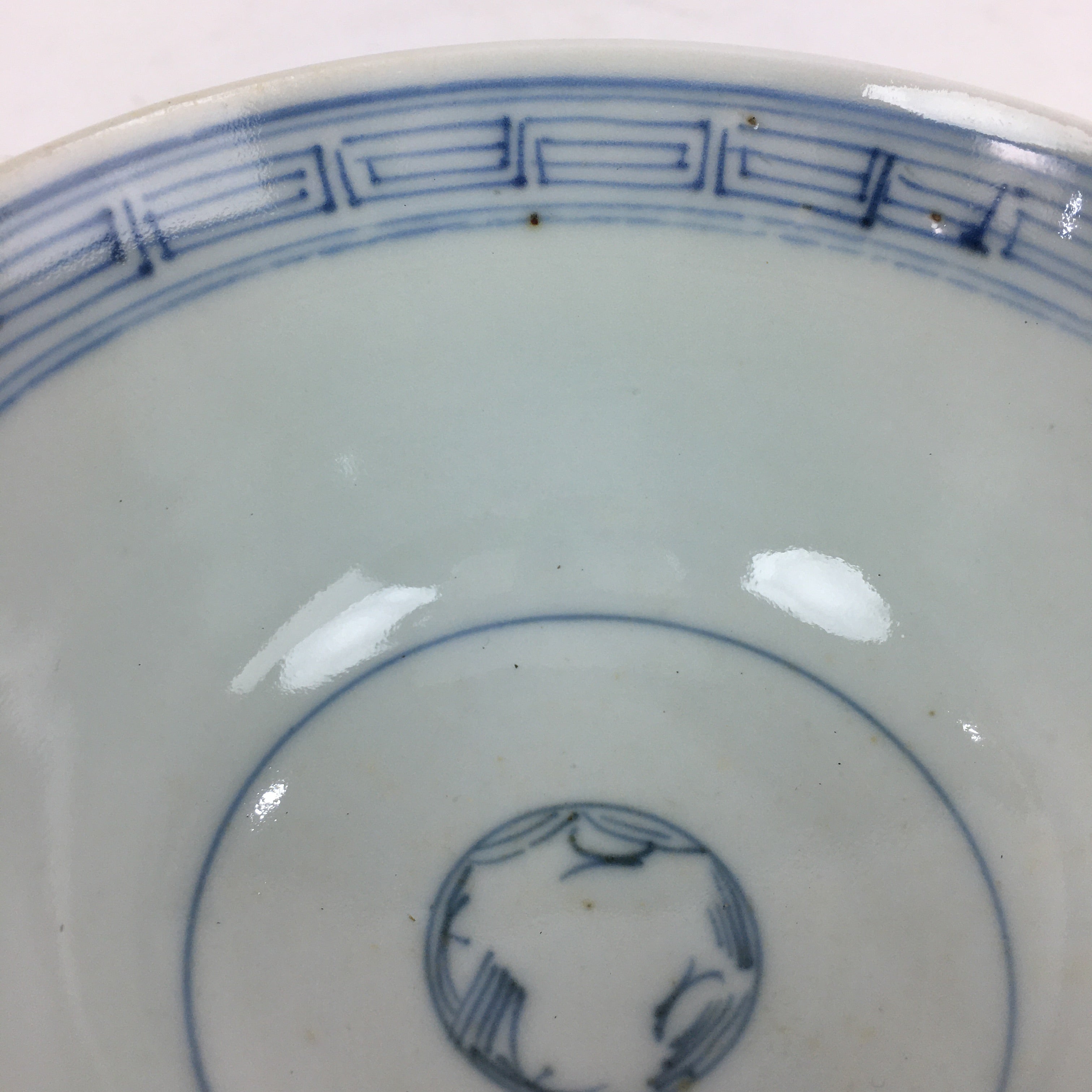 Antique C1824 Japanese Koimari Lidded Teacup Yunomi Blue White PP980