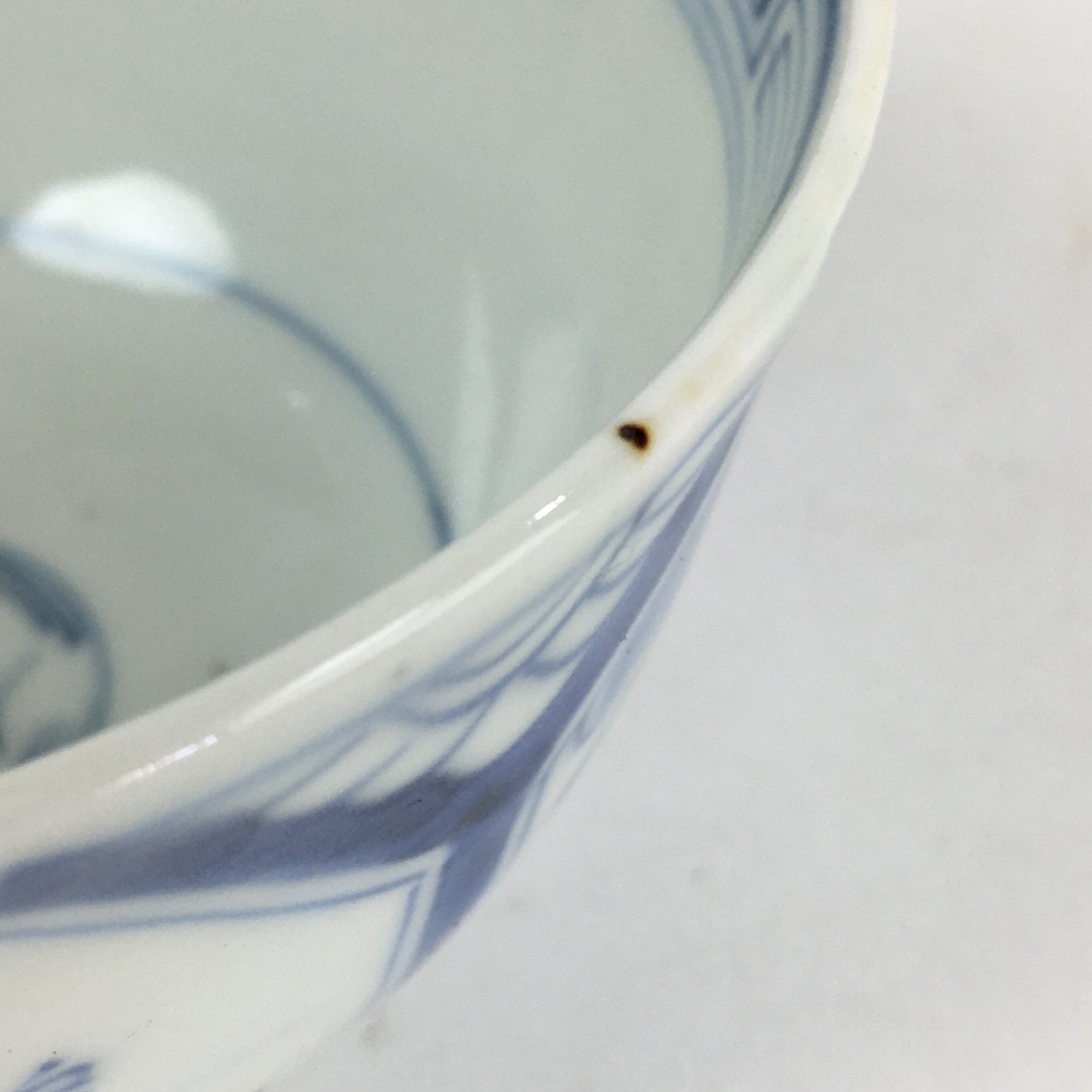 Antique C1824 Japanese Koimari Porcelain Teacup Yunomi Blue White PP970