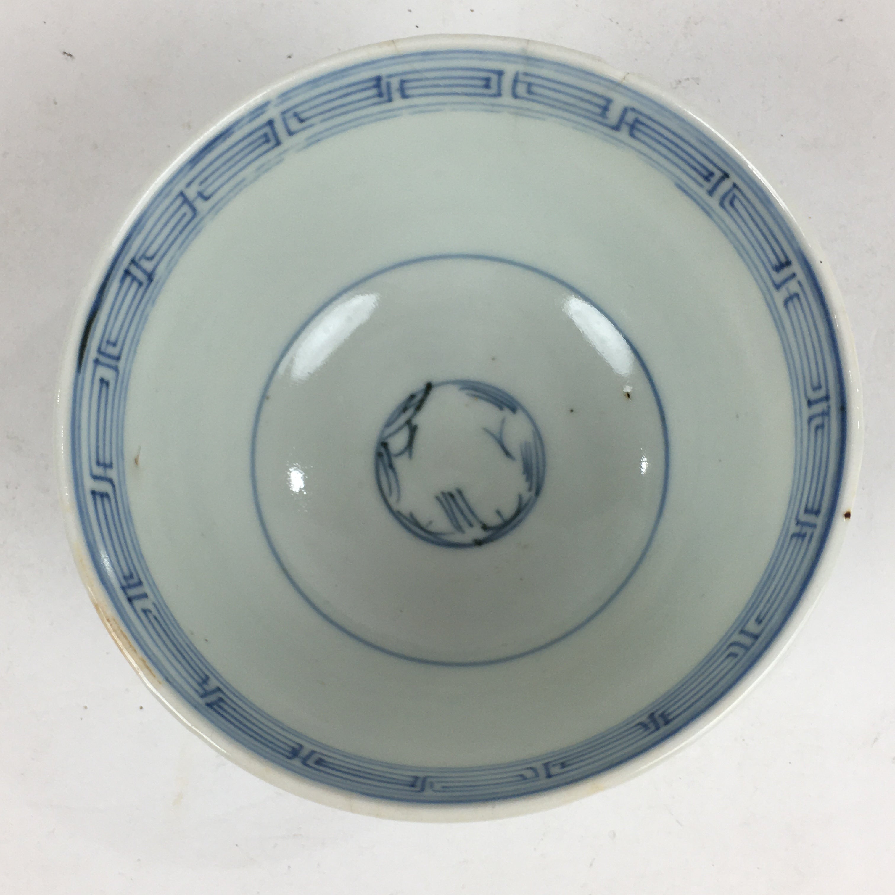 Antique C1824 Japanese Koimari Porcelain Teacup Yunomi Blue White PP970