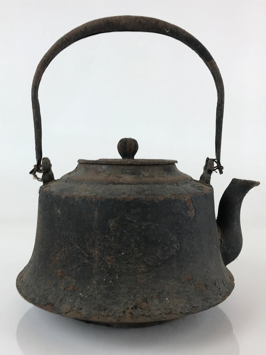 Antique C1880 Japanese Cast Iron Tetsubin Kettle Teapot Nanbu Tekki T104