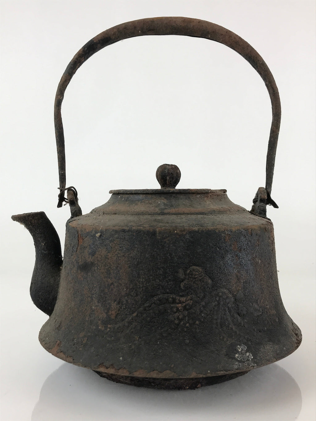 Antique C1880 Japanese Cast Iron Tetsubin Kettle Teapot Nanbu Tekki T104