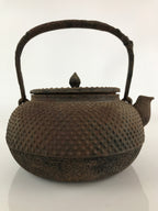 Antique C1880 Japanese Cast Iron Tetsubin Kettle Teapot Nanbu Tekki T105